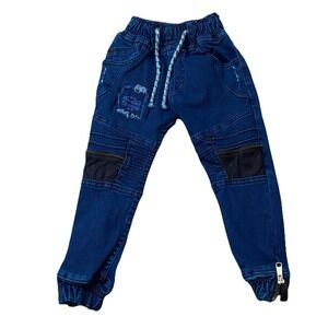 Bershka Denim Joggers Baby Boy 2-3 Yrs * Streetwear Blue Zipper